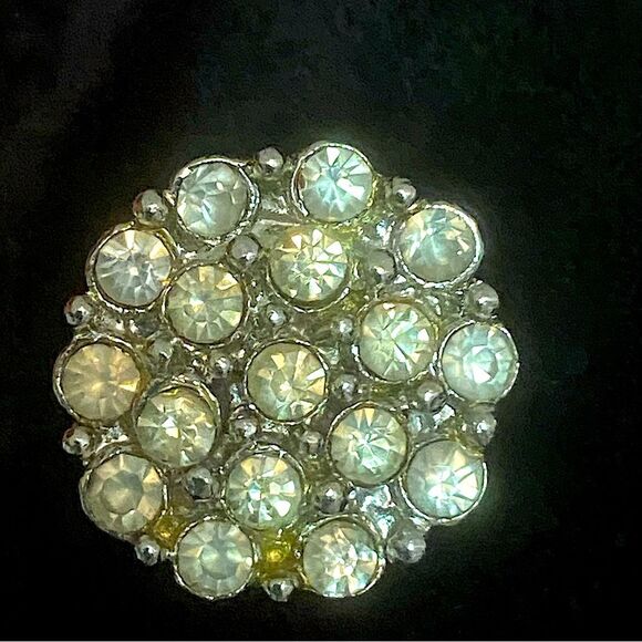 Holiday Black Briggs New York Rhinestone Button Size Medium - Picture 8 of 8